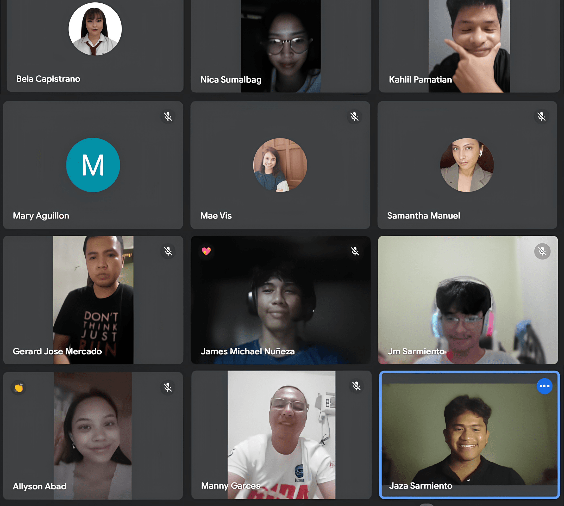 JAZA Media teammates on a video call